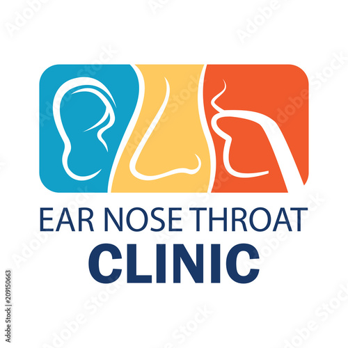 ear nose throat (ENT) logo for Otolaryngologists  clinic concept. vector illustration