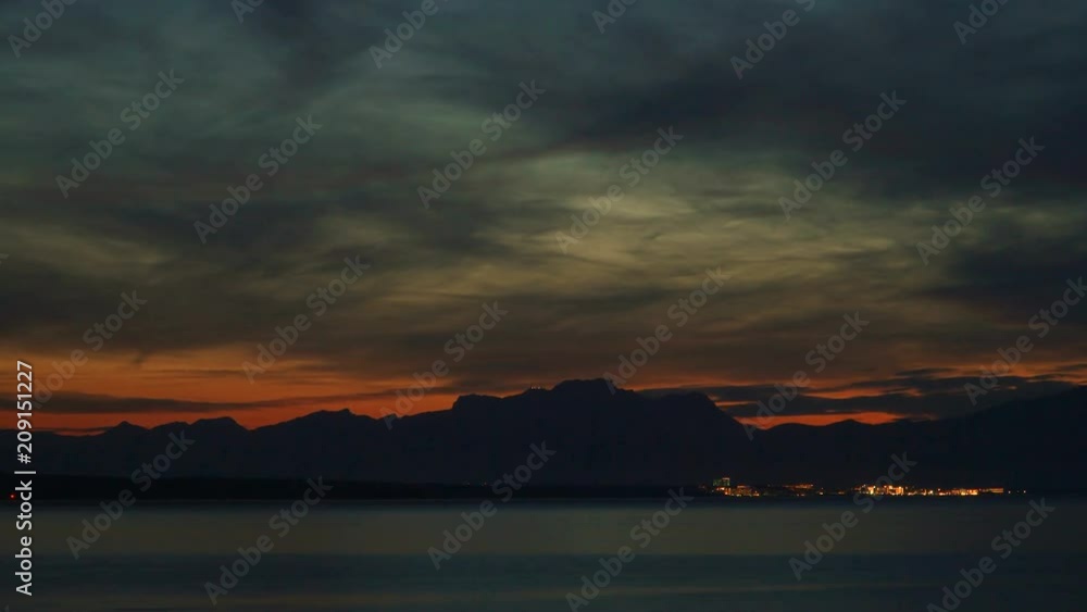 timelapse of amazing sunset of sea and sky in pollenca, mallora, spain timelapse of amazing sunset of sea and sky in pollenca, mallora, spain