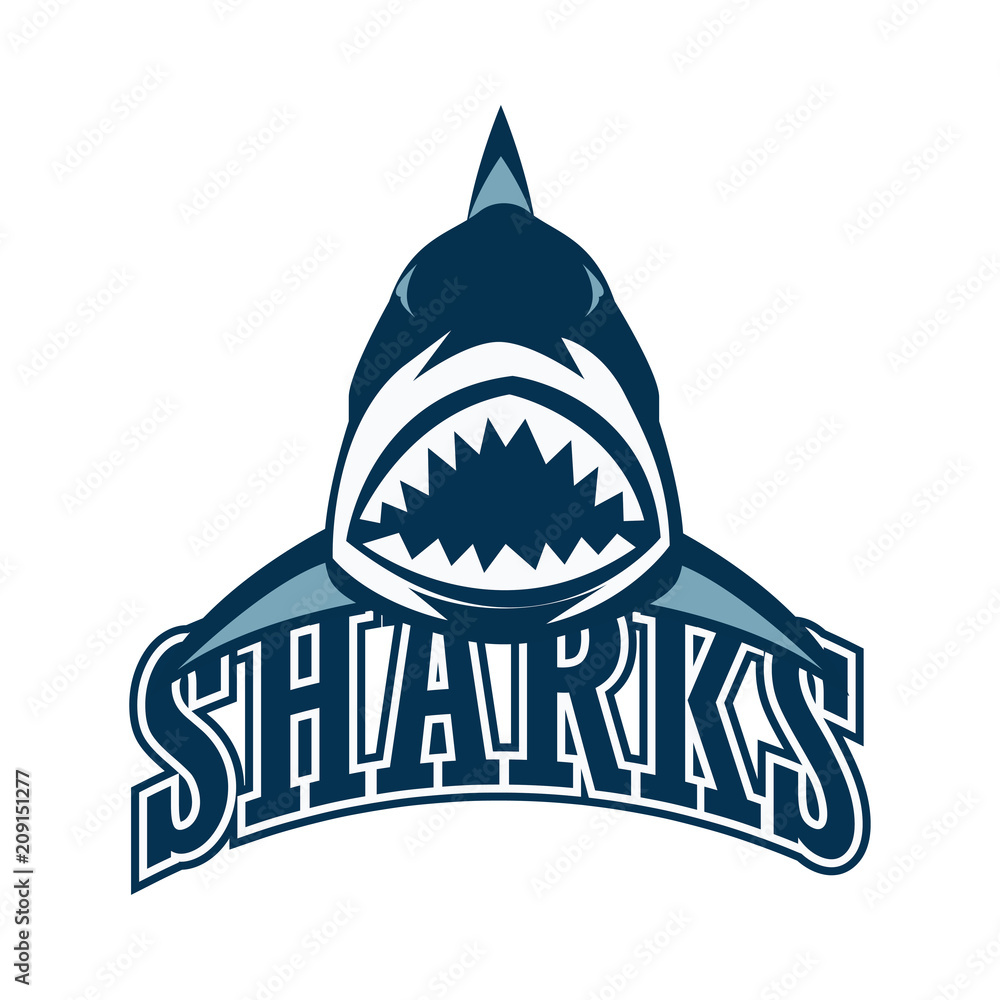 Naklejka premium blue sharks logo with text space for your slogan / tag line, vector illustration