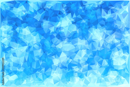 Vector Triangular winter blue ice frost background. Polygonal Art. Low Poly.