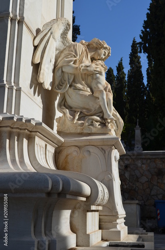 necropolis cemetery athens greece statue