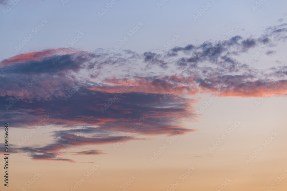 Colorful dramatic clouds and sky on sunset