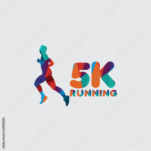 5 K Running Vector Template Design Illustration