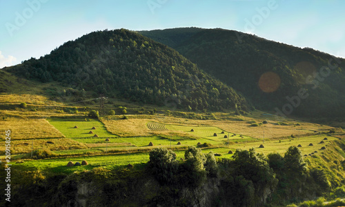 Autumn sunset in Zaramag region, North Ossetia-Alania, Russia photo