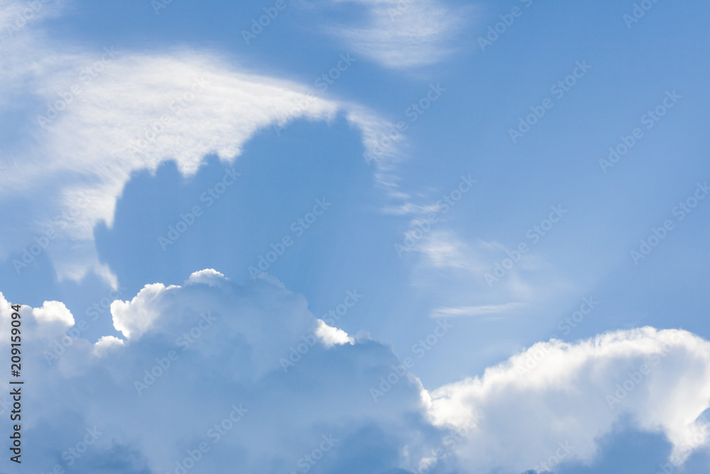 Big cloud on blue day sky