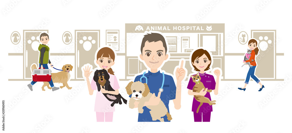 動物病院と獣医のイラスト Stock Vector Adobe Stock