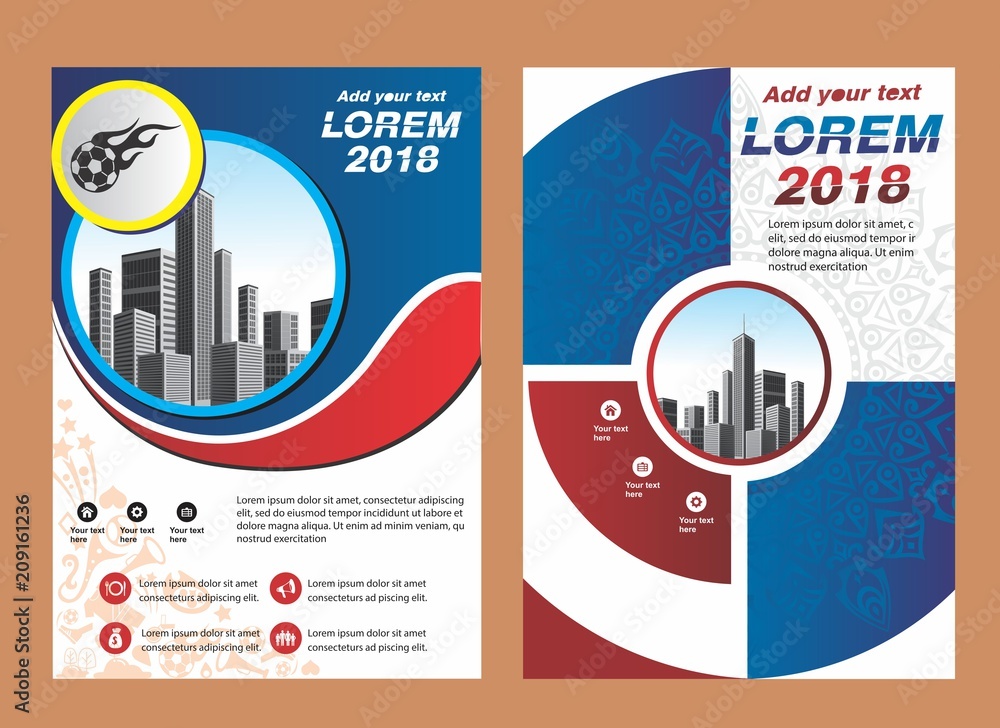 Fototapeta premium sport cover, brochure,layout design for 2018 event