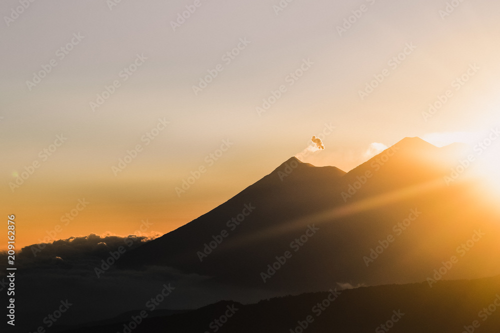 Volcano sunset guatemala