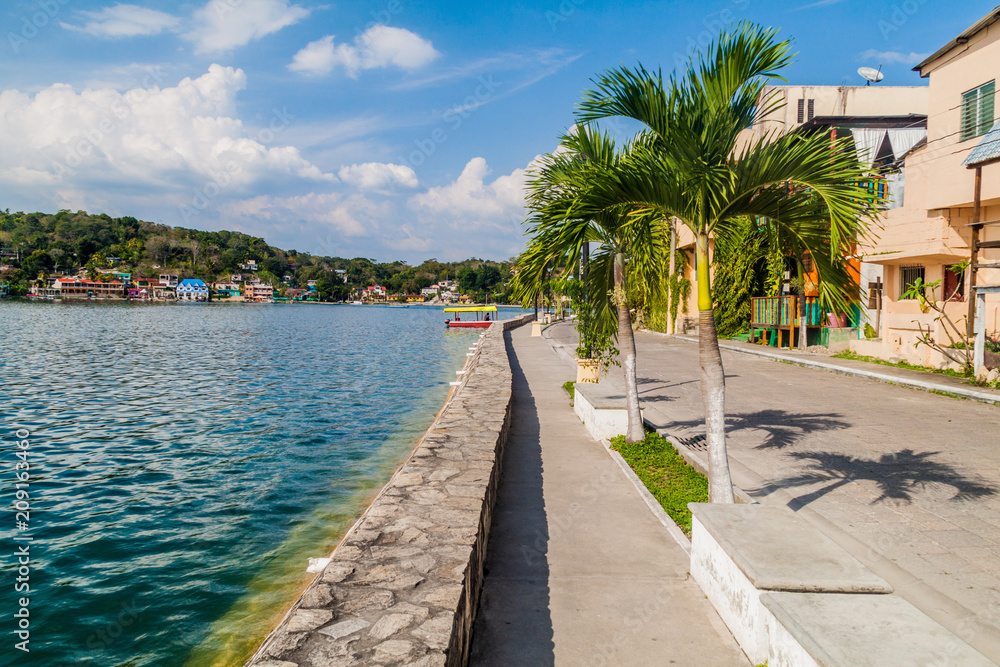 Lakeside promenade in Flores, Guatemala