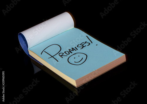 Photographie notepad reminds you to keep your promises