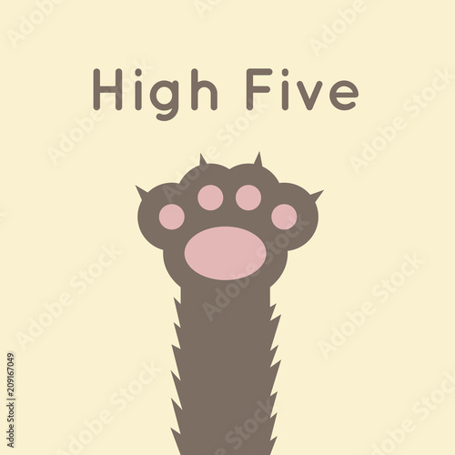 Cat paw as high five sign