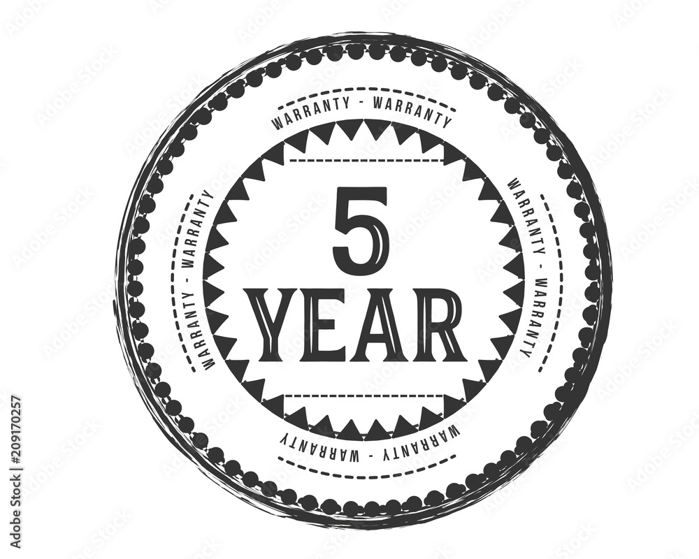 5 years  warranty icon stamp