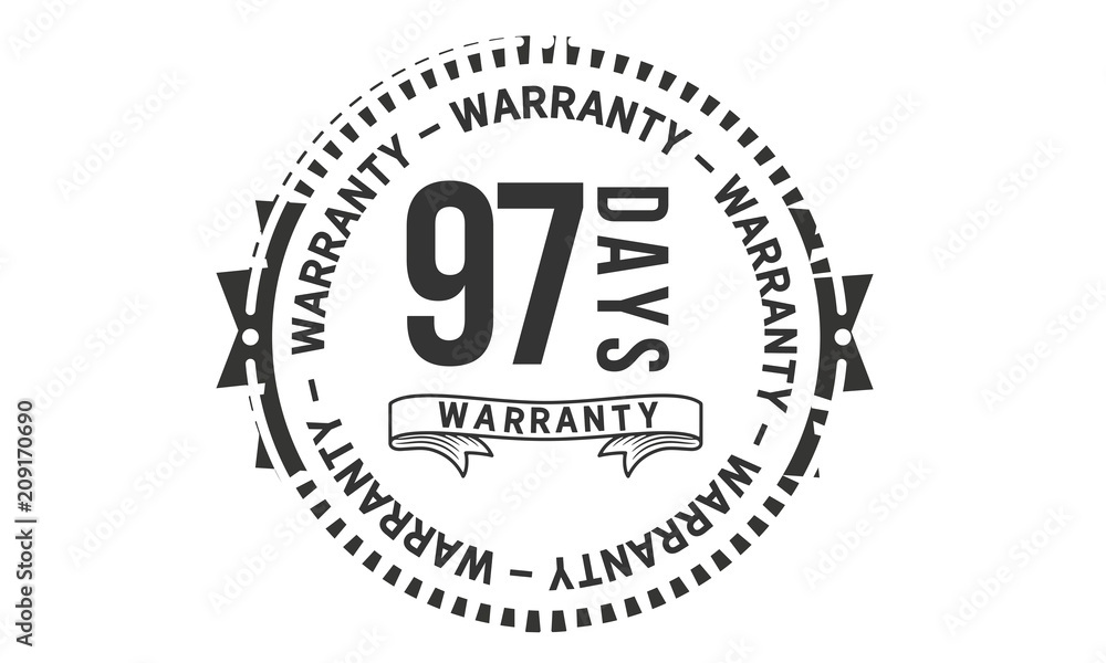 97 days  warranty icon stamp