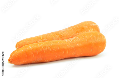 Whole orange carrot isolated