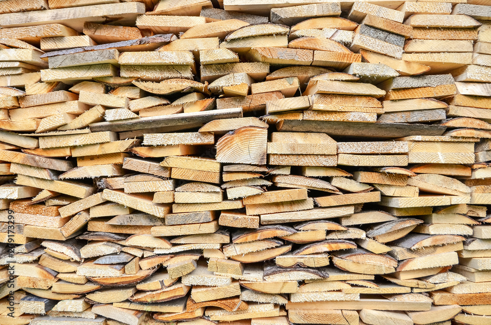 Stack of wooden bars or planks. Stack of wooden bars or planks.