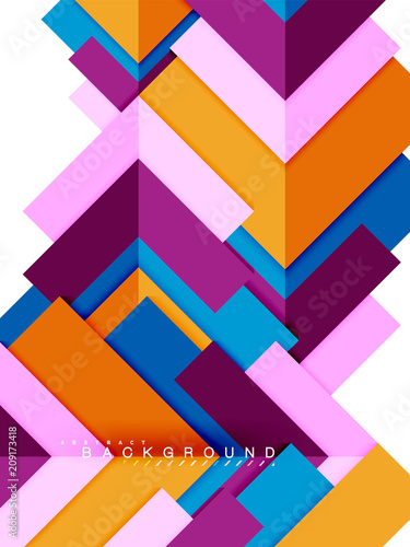 Multicolored abstract geometric shapes  geometry background for web banner