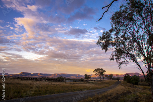 Late afternoon stormy sunset in Stanthorpe, Queensland