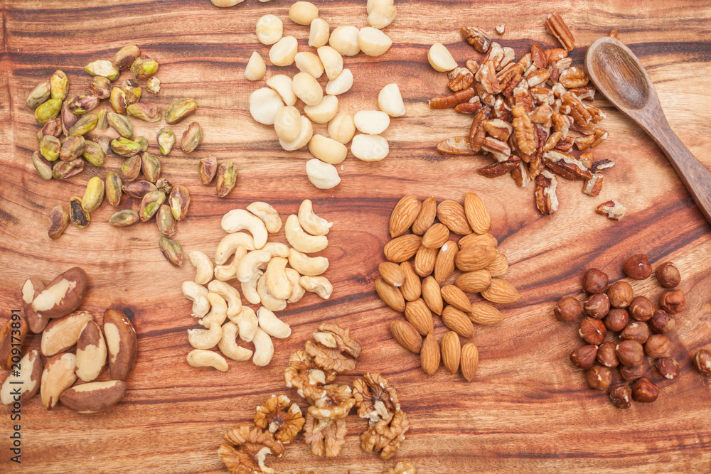 Selections of dried fruits or nuts in a jar Selections of dried fruits or nuts in a jar