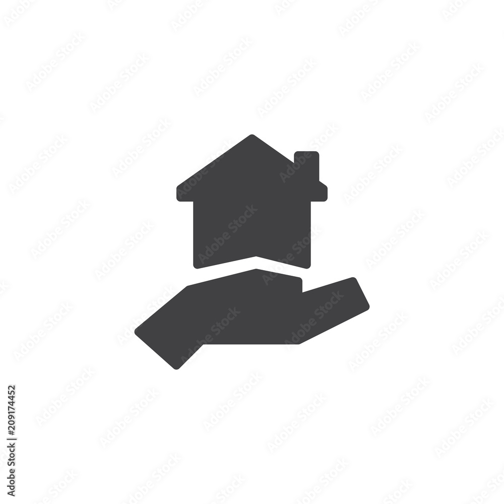 Hand holding house vector icon. filled flat sign for mobile concept and web design. House insurance simple solid icon. Mortgage Symbol, logo illustration. Pixel perfect vector graphics Hand holding house vector icon. filled flat sign for mobile concept and web design. House insurance simple solid icon. Mortgage Symbol, logo illustration. Pixel perfect vector graphics