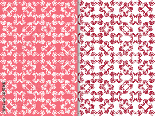 seamless geometric abstract pattern with floral motive