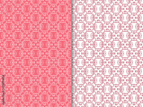 seamless geometric abstract pattern with floral motive