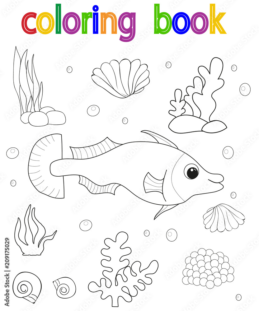 book coloring fish in the sea