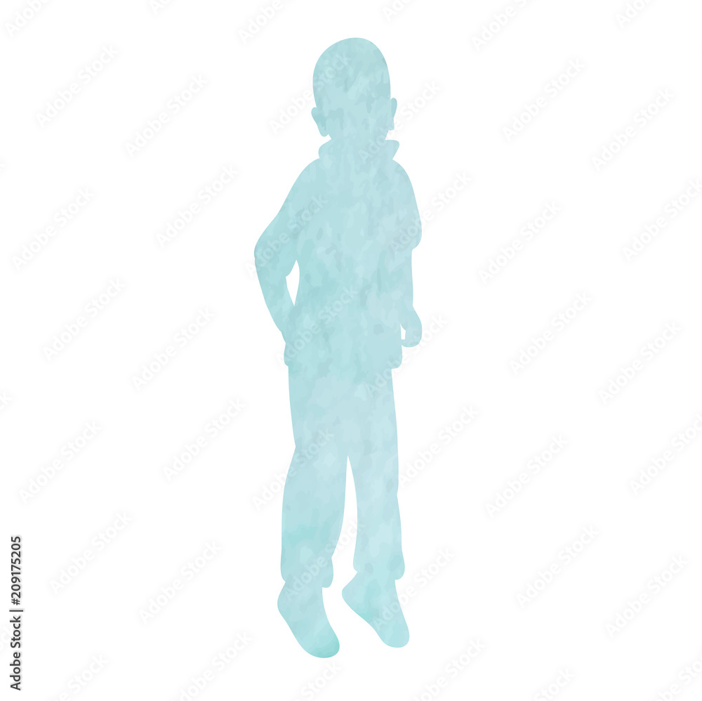 blue watercolor silhouette boy blue watercolor silhouette boy
