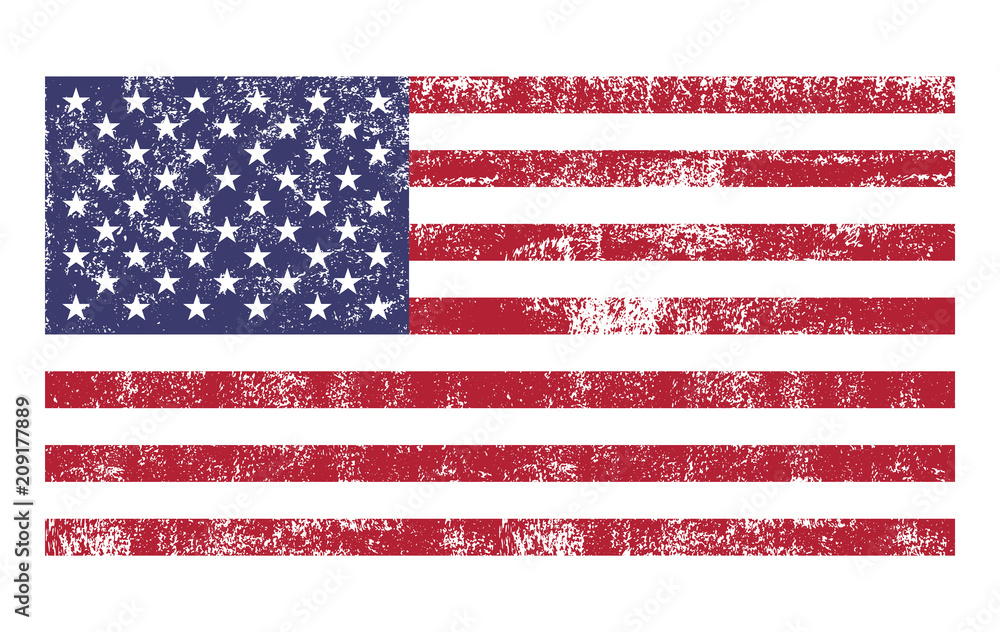 Fototapeta premium American flag distressed grunge texture. Vector illustration.