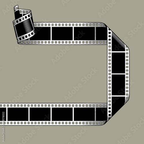 A film stripe frame with twisted end