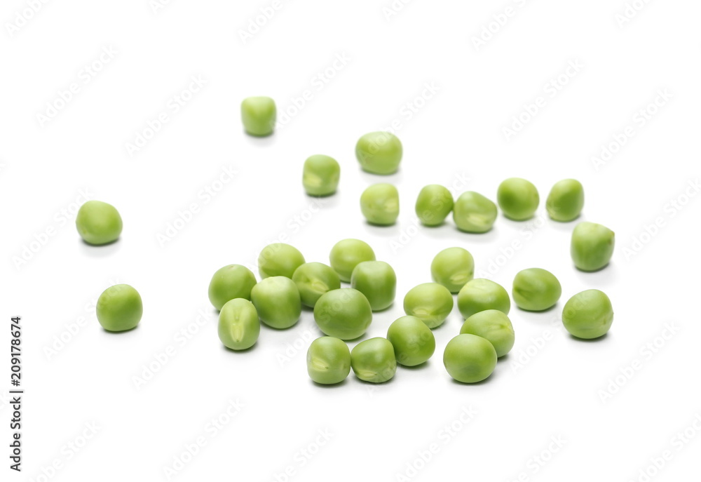 Fresh green peas isolated on white background Fresh green peas isolated on white background