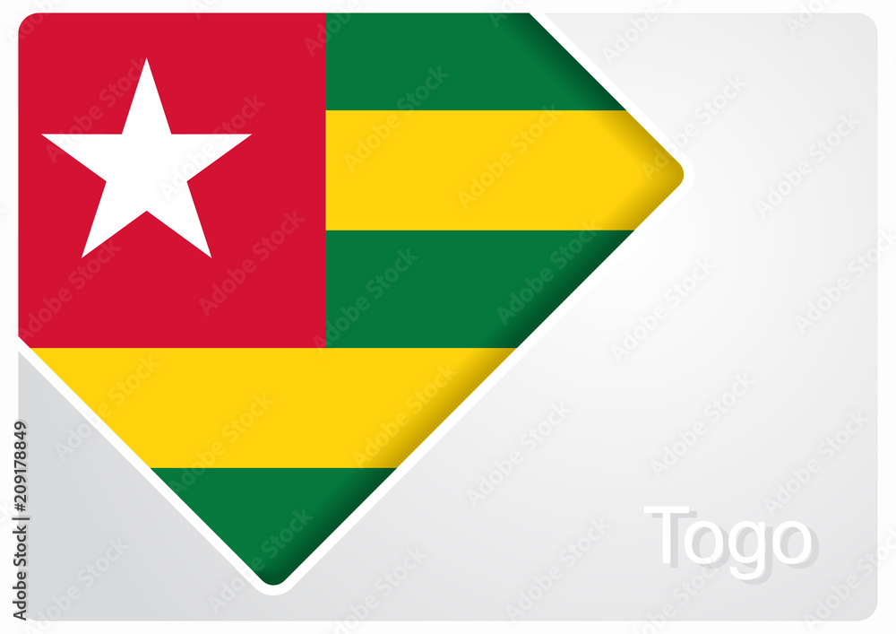 Fototapeta premium Togolese flag design background. Vector illustration.