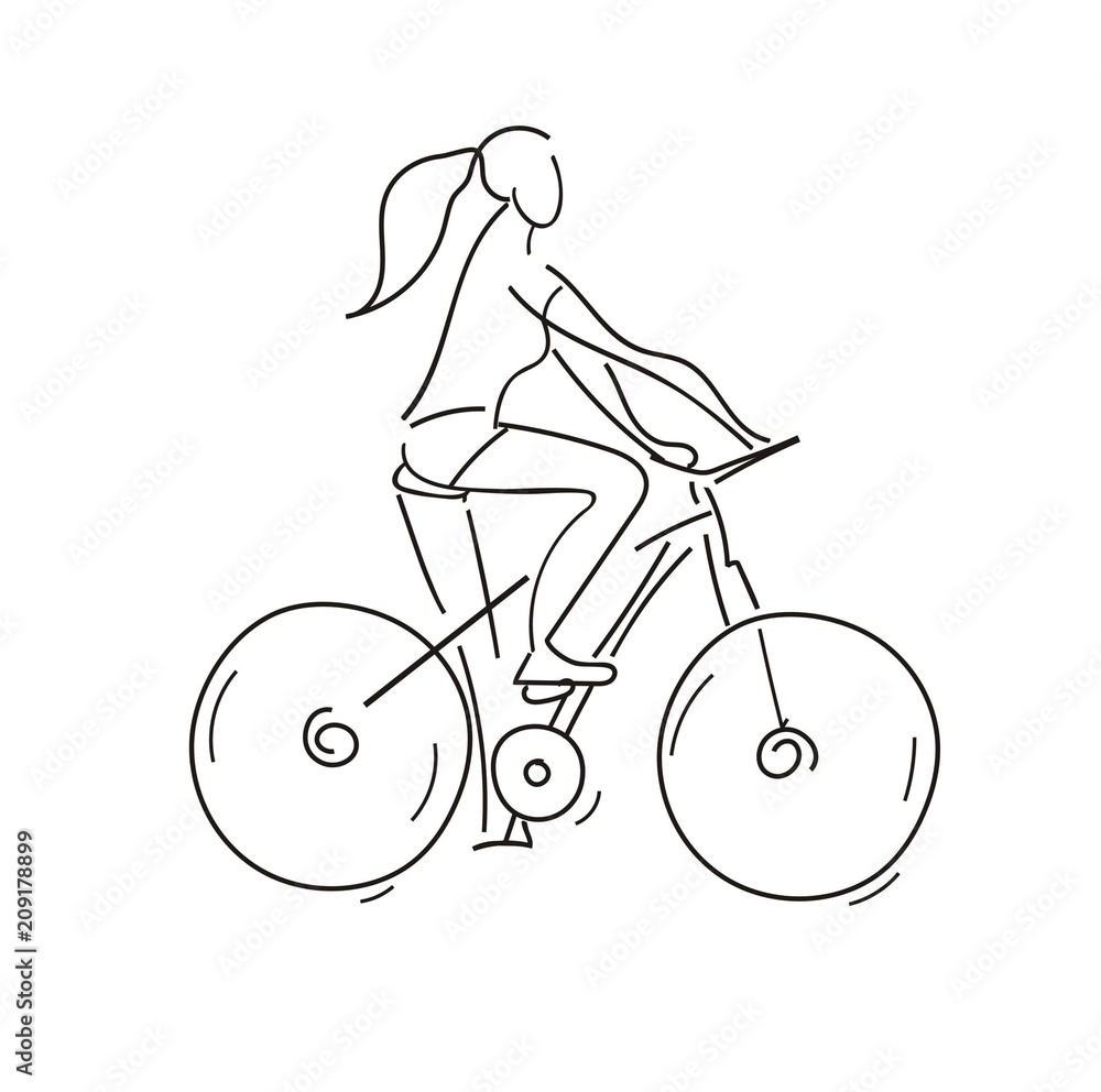 Bicycle Exercise Clipart Vector Bicycle Exercise Bicycle Drawing  Exercise Drawing Bicycle Sketch PNG Image For Free Download