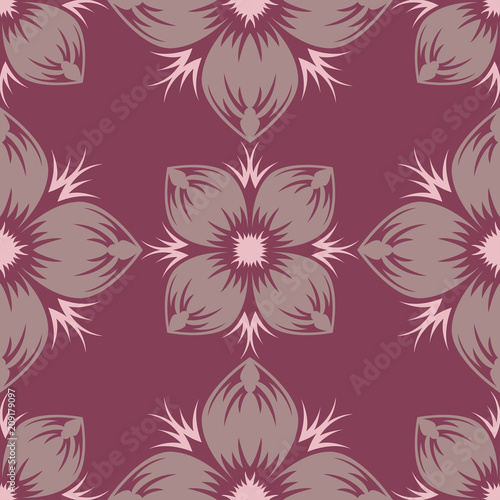 Seamless background. Floral purple red pattern