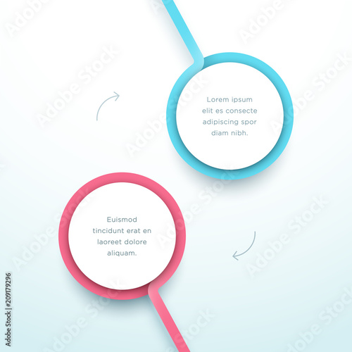 Abstract Circle 2 Step Infographic 3d Colorful Vector