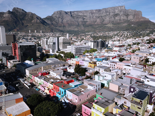 Aerial view of Cape Town towards Table Mountain