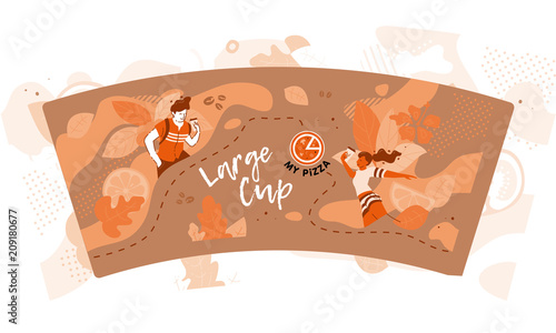 Colorful design for large coffee cup sleeve