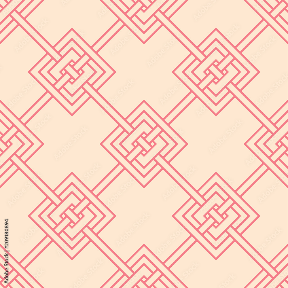 Red and beige geometric seamless pattern