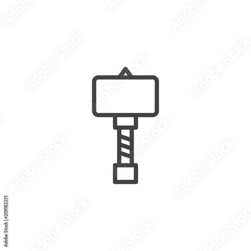 War hammer outline icon. linear style sign for mobile concept and web design. Medieval Hammer simple line vector icon. Symbol, logo illustration. Pixel perfect vector graphics