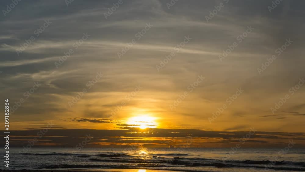 Time lapse of Sunrise at the sea in morning