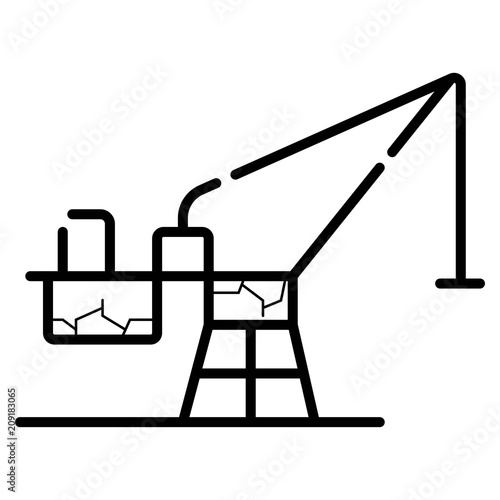 crane line icon