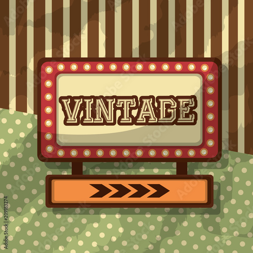placard light retro vintage dotted and striped background vector illustration
