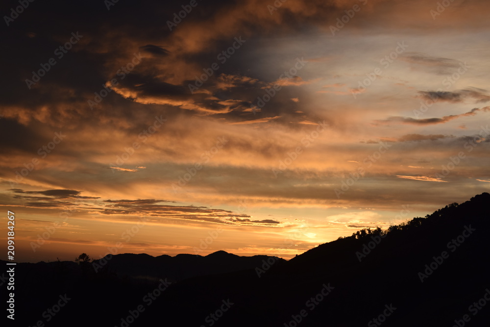 Sunset View from Dzukou Valley in Nagaland, India 
