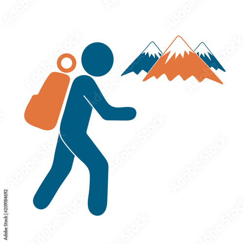 Hiking icon illustration