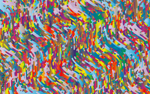 Minimal design. Bright gradient background. Abstract pattern with wave lines. Vibrant colorful striped background.