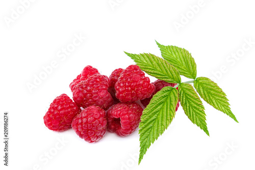 Fruits raspberries isolated on a white background