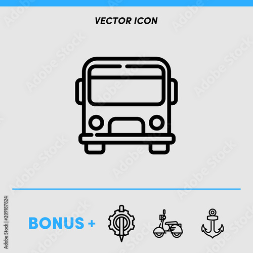 Bus icon vector with bonus