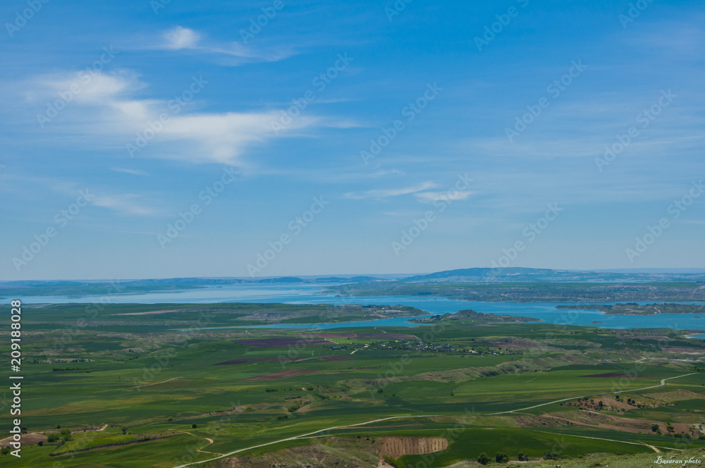 Naklejka premium landscape with clouds