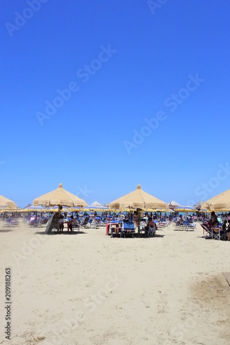 the beach with the Adriatic sea in Pescara  Abruzzo  Italy