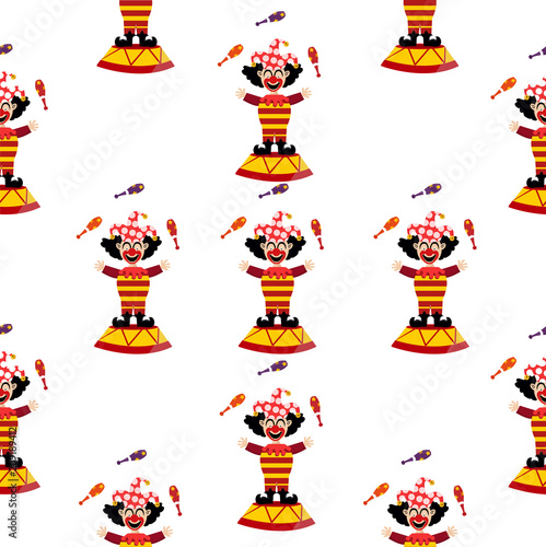Cute circus clown  pattern
