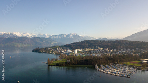 aerial view of beautiful lake © littleblend